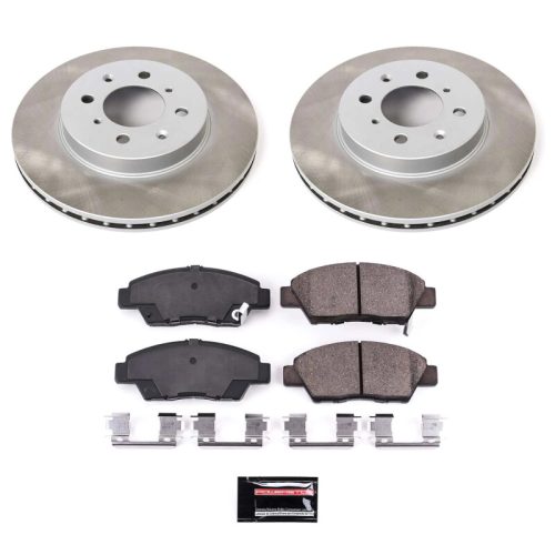 2013-2014 Honda Fit Front Semi-Coated Rotor Brake Kit - Heavy-Duty Fleet Replacement with Ceramic Brake Pads and Corrosion-Resistant Rotors - Premium Replacement