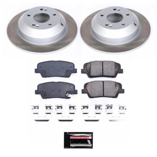2016-2018 Kia Sorento Rear Semi-Coated Rotor and Ceramic Brake Pad Assembly - Premium Replacement