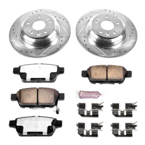 2009-2013 Acura TL Rear Z36 Truck & Tow Brake Upgrade Kit - Heavy-Duty Drilled & Slotted Rotors with Carbon-Fiber Ceramic Brake Pads - Premium Replacement