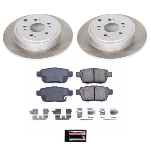 2006-2008 Honda Ridgeline Rear Semi-Coated Rotor Brake Assembly with Ceramic Pads - Premium Replacement