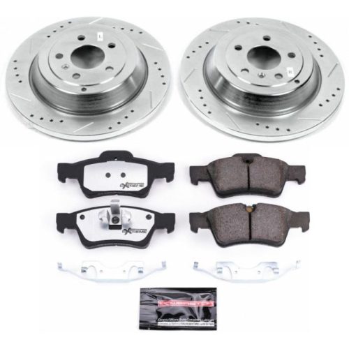 2010-2012 Mercedes-Benz R350, 2006-2012 Mercedes-Benz ML450 Heavy-Duty Drilled & Slotted Brake Rotors with Carbon-Fiber Ceramic Pads - Premium Replacement
