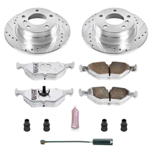1993-1999 BMW 318i & 328is Brake Upgrade Kit with Drilled & Slotted Rotors and Carbon-Fiber Ceramic Pads - Premium Replacement
