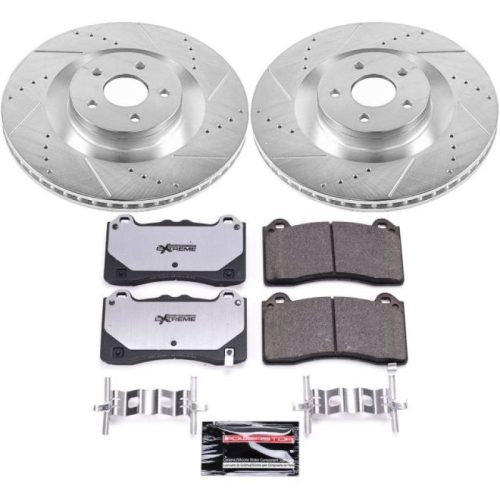 2016-2018 Ford Focus Front Z26 Street Warrior Brake Upgrade Kit - Heavy-Duty Drilled & Slotted Rotors with Carbon-Fiber Ceramic Pads - Premium Replacement