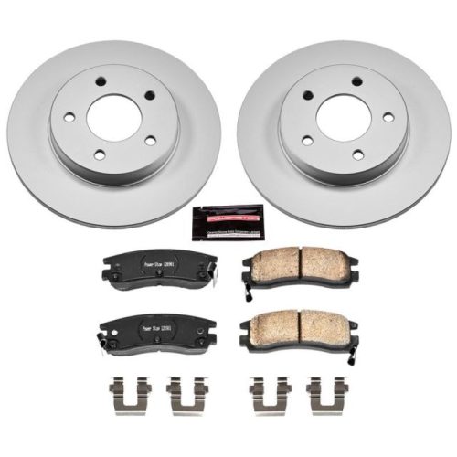 1997-2003 Cadillac Seville, DeVille & Oldsmobile Aurora Rear Power Stop Z17 Evolution Geomet Coated Brake Rotor and Ceramic Pad Assembly - Premium Replacement
