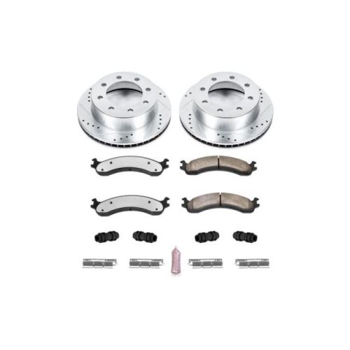 2000-2002 Dodge Ram 2500 & 3500 Heavy-Duty Front Brake Upgrade Kit with Drilled & Slotted Rotors and Carbon-Fiber Ceramic Pads - Premium Replacement
