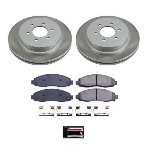 2003-2004 Dodge Dakota Front Semi-Coated Rotor Brake Assembly with Ceramic Pads - Premium Replacement