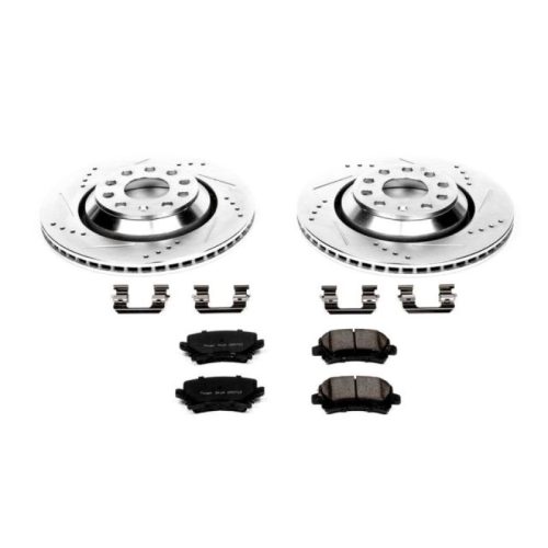 2010-2015 Volkswagen CC Rear Z23 Evolution Sport Brake Kit with Drilled & Slotted Rotors and Carbon-Fiber Ceramic Pads - Premium Replacement
