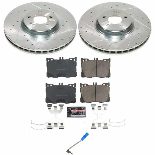 2022-2023 Mercedes-Benz E53 AMG Front Z23 Evolution Brake Kit - Drilled & Slotted Rotors with Carbon-Fiber Ceramic Pads for Heavy-Duty Performance - Premium Replacement