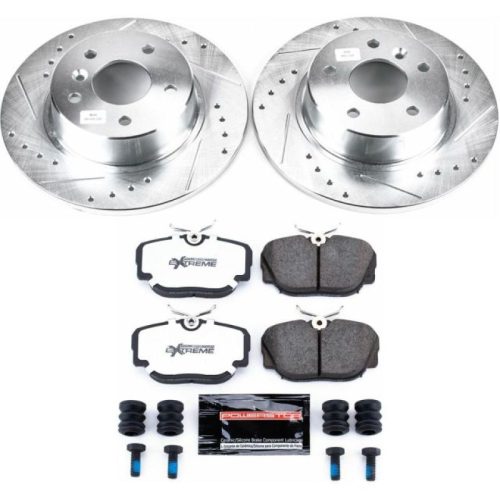 2001-2004 Land Rover Discovery Rear Z36 Truck & Tow Brake Upgrade Kit - Heavy-Duty Drilled & Slotted Rotors with Carbon-Fiber Ceramic Brake Pads - Premium Replacement