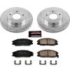 2004-2005 Kia Sedona Front PowerStop Z23 Evolution Sport Brake Upgrade Kit - Drilled & Slotted Rotors with Carbon-Fiber Ceramic Pads - Premium Replacement