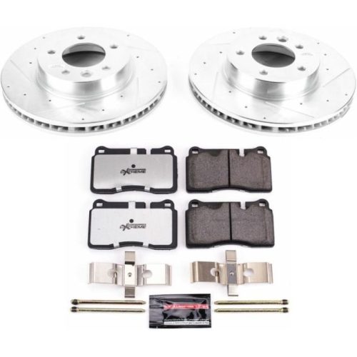 2014-2014 Volkswagen Touareg Front Z26 Street Warrior Brake Upgrade Kit - Heavy Duty Drilled & Slotted Performance Brake Rotors with Carbon-Fiber Ceramic Pads - Premium Replacement