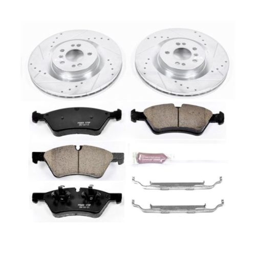2010-2011 Mercedes-Benz R350, 2006-2011 Mercedes-Benz ML450 & GL450 Heavy-Duty Drilled & Slotted Brake Rotors with Carbon-Fiber Ceramic Pads - Premium Replacement