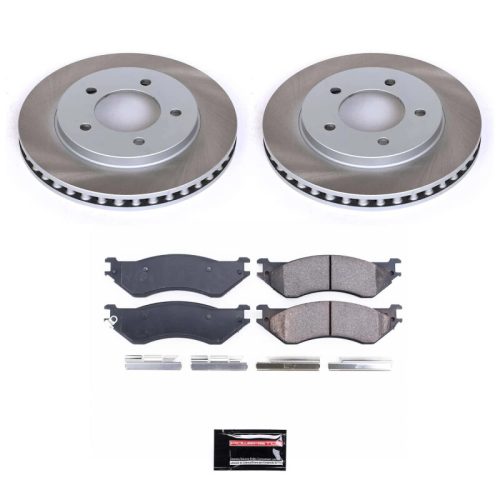 2002-2003 Ford Expedition Front Semi-Coated Rotor Brake Kit with Ceramic Pads - Premium Replacement