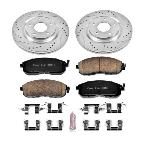 2011-2014 Nissan Juke Front Z23 Evolution Sport Brake Upgrade Kit - Heavy-Duty Drilled & Slotted Rotors with Carbon-Fiber Ceramic Pads - Premium Replacement