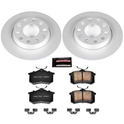2002-2006 Audi A4 Quattro Rear Z23 Evolution Sport Coated Brake Rotor and Carbon-Fiber Ceramic Pad Assembly - Premium Replacement