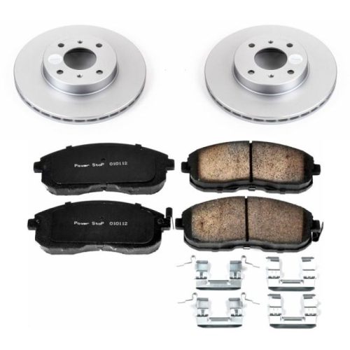 2000-2002 Infiniti G20 Front Z17 Evolution Geomet Coated Brake Rotor and Ceramic Pad Assembly - Premium Replacement