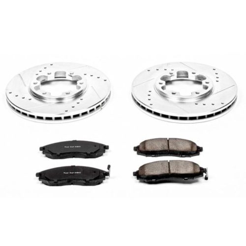 2001-2004 Nissan Frontier & Xterra Front Z23 Evolution Sport Brake Upgrade Kit - Premium Heavy-Duty Drilled & Slotted Rotors with Carbon-Fiber Ceramic Pads