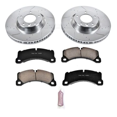 2011-2013 Porsche Cayenne Front Z23 Evolution Sport Brake Rotor and Pad Upgrade Kit - Heavy-Duty Drilled & Slotted Performance Replacement