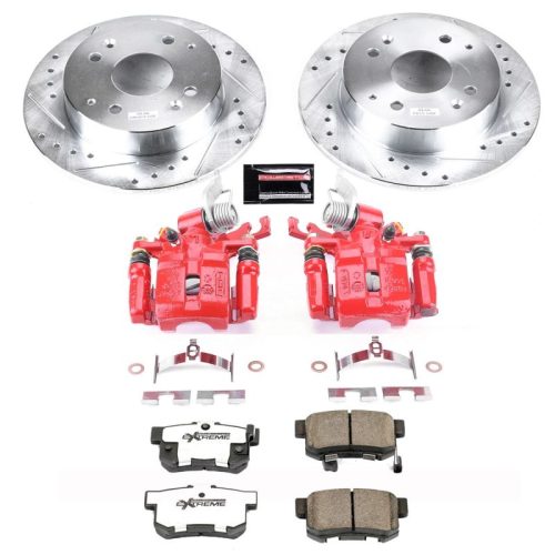 1998-2002 Honda Accord Rear Z26 Street Warrior Brake Upgrade Kit with Drilled & Slotted Rotors - Premium Replacement