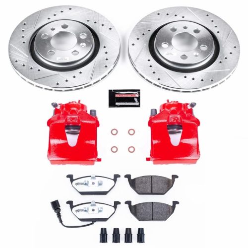 2001-2003 Volkswagen Golf & Beetle Heavy-Duty Front Z26 Street Warrior Brake Upgrade Kit with Powder Coated Calipers - Premium Replacement