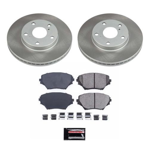 2001-2005 Toyota RAV4 Front Heavy-Duty Semi-Coated Rotor Brake Kit with Ceramic Pads - Premium Replacement