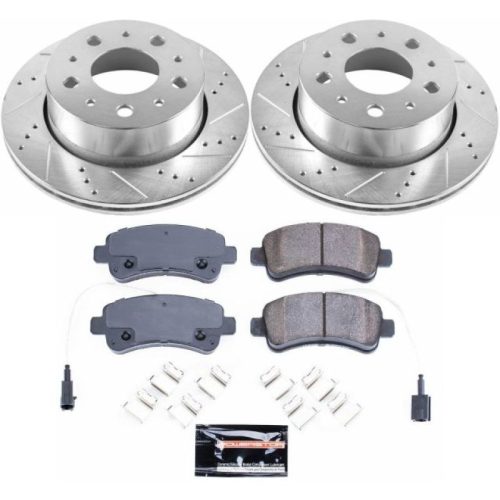 2014-2015 Ram ProMaster 1500, 2500, 3500 Rear Brake Upgrade Kit with Drilled & Slotted Rotors and Carbon-Fiber Ceramic Pads - Premium Replacement