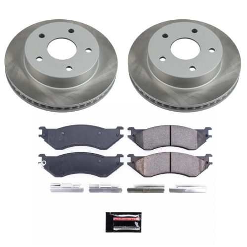 2000-2001 Dodge Ram 1500 Front Semi-Coated Rotor Brake Kit with Ceramic Pads - Premium Replacement