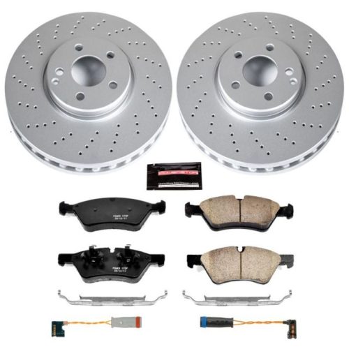 2006 Mercedes-Benz E500 Front Z23 Evolution Sport Coated Brake Rotor and Carbon-Fiber Ceramic Brake Pad Assembly - Premium Replacement