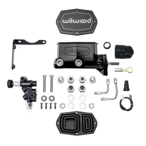 261-17797-BK Wilwood MOPAR Compact Tandem Master Cylinder Kit with P-Valve and Pushrod for Automotive Applications Drop-in