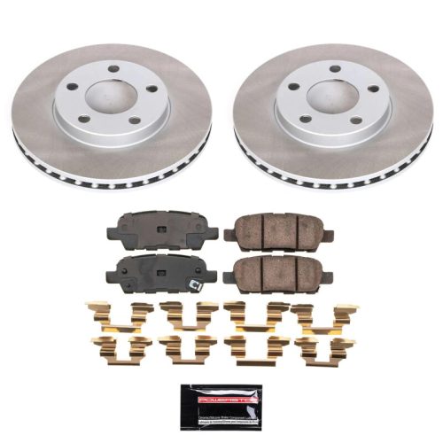 2008-2010 Infiniti M35 Rear Semi-Coated Rotor and Ceramic Brake Pad Assembly - Premium Replacement