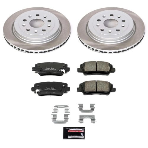 2014-2017 Cadillac CTS Rear Semi-Coated Rotor Brake Assembly with Low-Dust Ceramic Pads - Premium Replacement