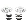 2004-2005 Mazda 3 Rear Brake Rotor and Carbon-Fiber Ceramic Brake Pad Upgrade - Heavy-Duty Drilled & Slotted Brake Components - Premium Replacement