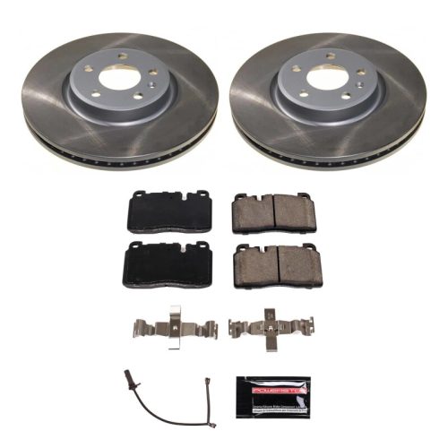 2013 Audi Q5 Front Semi-Coated Rotor Brake Assembly with Ceramic Pads - Premium Replacement