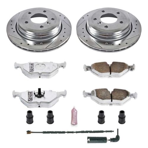 2001-2005 BMW 325xi Rear Brake Upgrade Kit with Drilled & Slotted Rotors and Carbon-Fiber Ceramic Pads - Heavy-Duty Performance Replacement