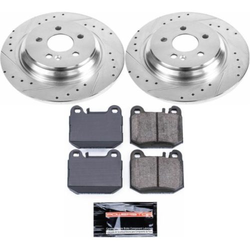 2000-2005 Mercedes-Benz ML430 & ML55 AMG Rear Brake Upgrade Kit with Drilled & Slotted Rotors - Premium Replacement
