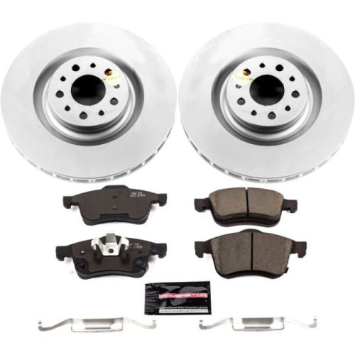 2015-2018 Fiat 500L Front Brake Rotor and Pad Assembly - Heavy Duty Drilled and Slotted Performance Upgrade for European Vehicles - Premium Replacement