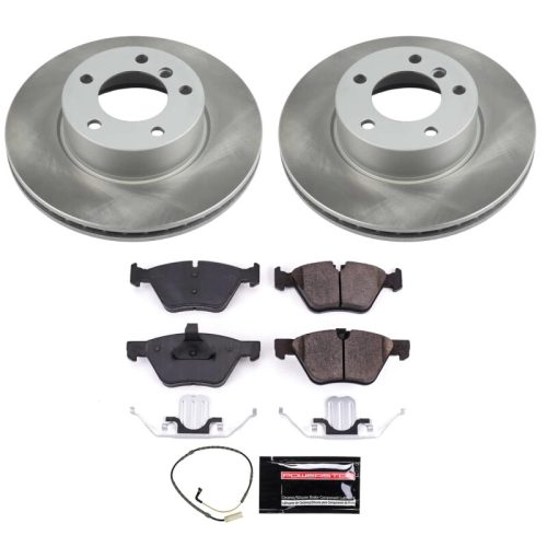 2006-2007 BMW 325xi & 328xi Front Semi-Coated Rotor Brake Assembly with Ceramic Pads - Premium Replacement