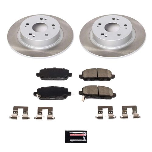 2016-2019 Honda HR-V Rear Semi-Coated Rotor Brake Assembly with Ceramic Pads - Premium Replacement