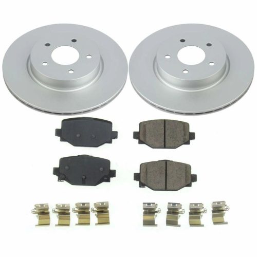 2019-2022 Infiniti QX50 & QX55 Rear Z17 Evolution Geomet Coated Brake Rotor and Ceramic Brake Pad Assembly - Premium Replacement