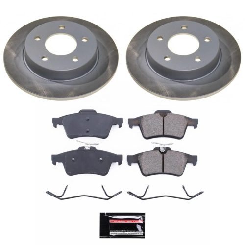2006-2013 Mazda 3 Rear Semi-Coated Rotor Brake Kit with Ceramic Pads - Premium Replacement