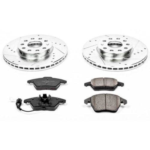 2013-2015 Volkswagen Beetle, 2007-2010 Volkswagen Jetta, 2013-2013 Volkswagen Golf & Jetta Front Z23 Evolution Sport Brake Rotor and Carbon-Fiber Ceramic Brake Pad Assembly - Premium Replacement
