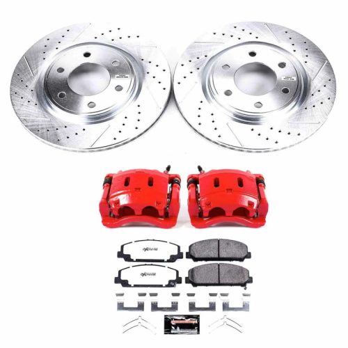 2011-2014 Nissan Titan & Armada Heavy-Duty Truck & Tow Brake Upgrade Kit with Drilled & Slotted Rotors - Premium Replacement