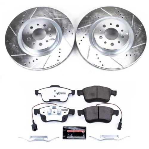 2015-2017 Ram ProMaster City Front Z36 Truck & Tow Brake Upgrade Kit - Heavy Duty Drilled & Slotted Rotor and Carbon-Fiber Ceramic Brake Pads - Premium Replacement
