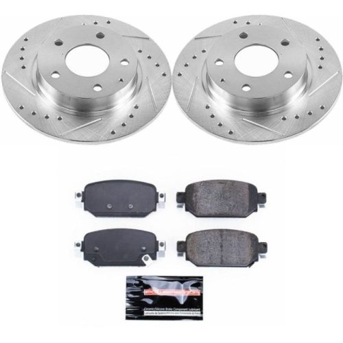 2017-2020 Mazda 3 & CX-3 Heavy-Duty Drilled & Slotted Brake Rotor and Carbon-Fiber Ceramic Brake Pad Assembly - Premium Replacement