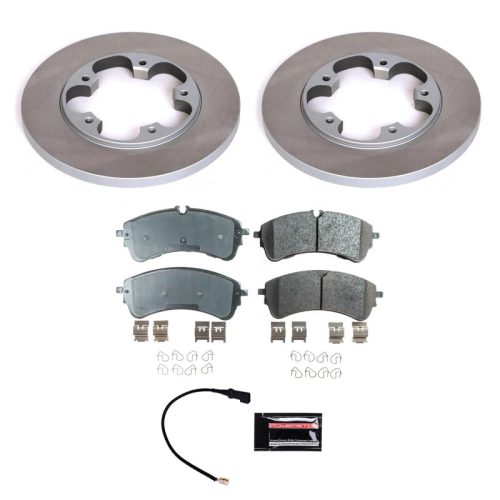 2020 Ford Transit-150 Rear Semi-Coated Rotor Brake Assembly with Ceramic Pads - Premium Replacement