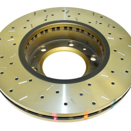 DBA 4000 Series XS Gold Cross-Drilled and Slotted Front Rotor for Ford Ranger 2010+ Heavy-Duty Vehicles