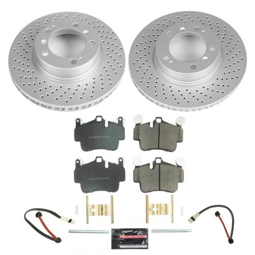 2009-2012 Porsche Cayman & Boxster Heavy-Duty Evolution Geomet Coated Brake Rotor and Carbon-Fiber Ceramic Brake Pad Assembly - Premium Replacement