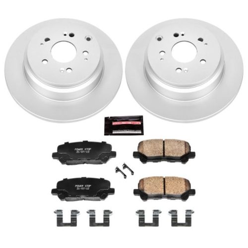 2011-2012 Honda Odyssey Rear PowerStop Z17 Evolution Geomet Coated Brake Rotor & Ceramic Brake Pads - Premium Replacement