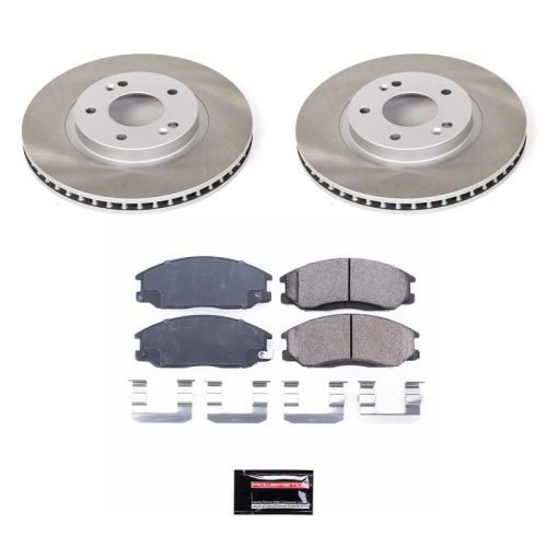 2001-2006 Hyundai Santa Fe Front Heavy-Duty Semi-Coated Rotor Brake Kit with Ceramic Pads - Premium Replacement