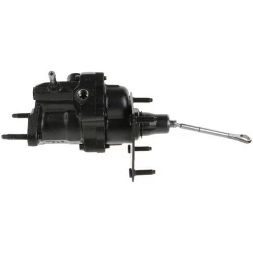 Main shot of the Bexar Pro Hydroboost BP7358 hydraulic brake booster showing cast iron housing and firewall mounting bracket.